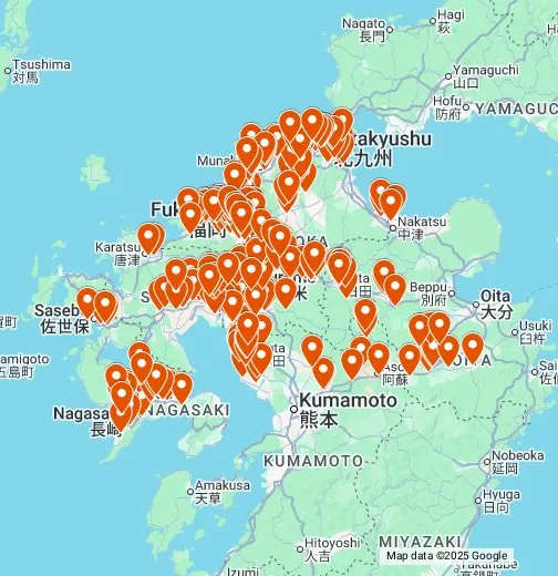 九州エリアの地図