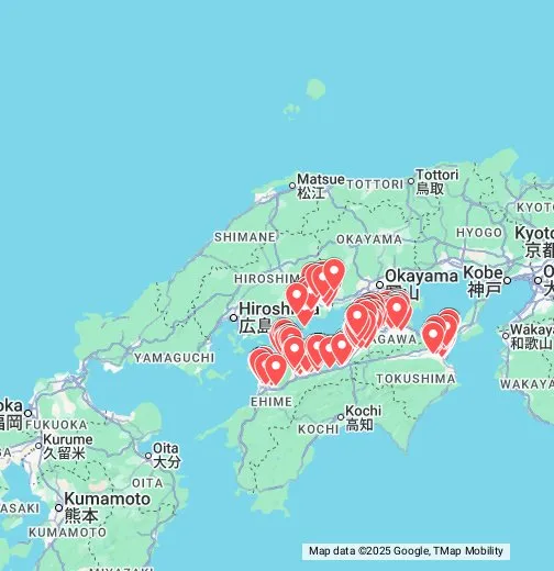 中国・四国エリアの地図